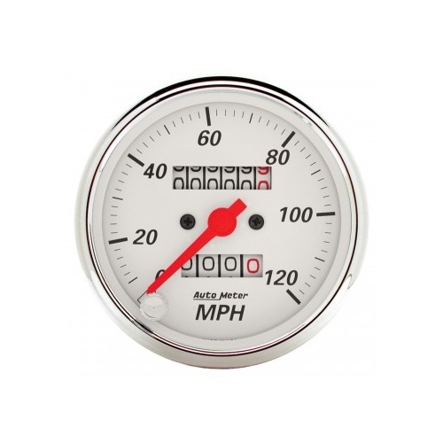AUTOMETER GAUGE 3-1/8" SPEEDOMETER,0-120 MPH,MECHANICAL,ARCTIC WHITE # 1396