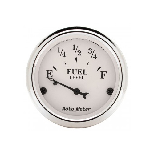 AUTOMETER GAUGE 2-1/16" FUEL LEVEL,0-90 ?,AIR-CORE,GM,OLD TYME WHITE # 1604