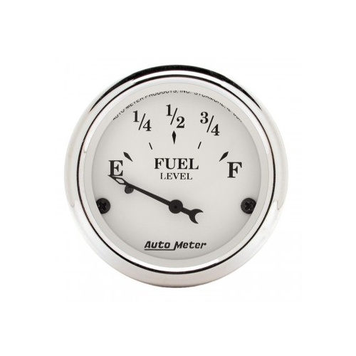 AUTOMETER GAUGE 2-1/16" FUEL LEVEL,73-10 ?,AIR-CORE,OLD TYME WHITE # 1605