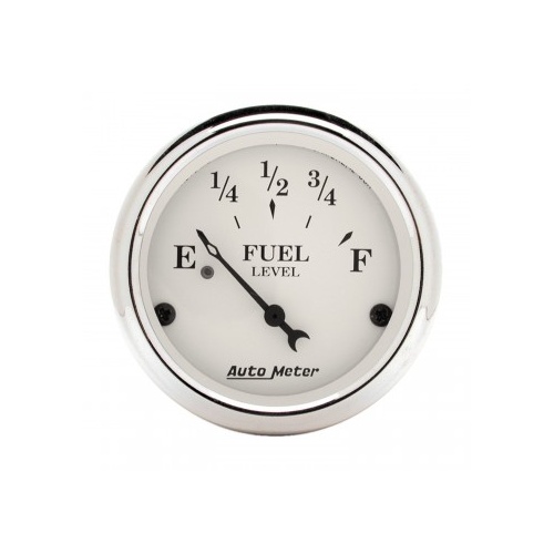 AUTOMETER GAUGE 2-1/16" FUEL LEVEL,240-33 ?,AIR-CORE,OLD TYME WHITE # 1606