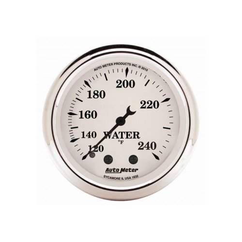AUTOMETER GAUGE 2-1/16" WATER TEMP,120-240F,6 FT.,MECHANICAL,OLD-TYME WHITE # 1632