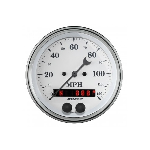 AUTOMETER GAUGE 3-3/8" GPS SPEEDOMETER,0-120 MPH,OLD-TYME WHITE # 1649