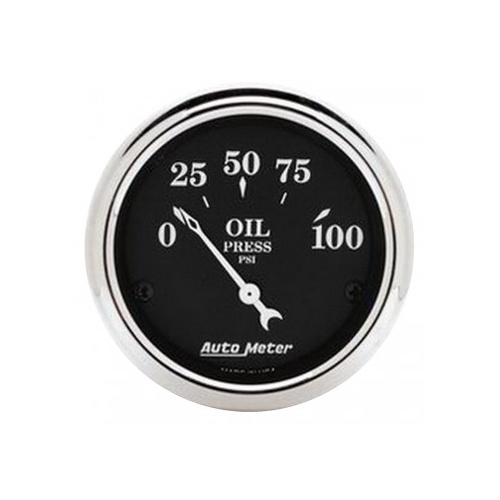 AUTOMETER GAUGE 2-1/16" OIL PRESSURE,0-100 PSI,AIR-CORE,OLD TYME BLACK # 1727