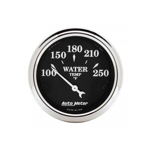 AUTOMETER GAUGE 2-1/16" WATER TEMPERATURE,100-250F,AIR-CORE,OLD TYME BLACK # 1737