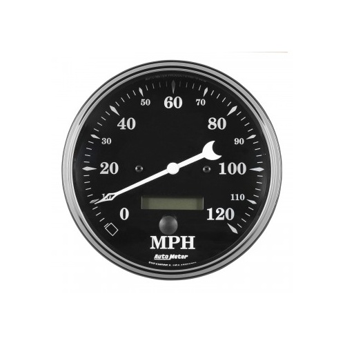 AUTOMETER GAUGE 5" SPEEDOMETER,0-120 MPH,ELECTRIC W/ LCD ODO,OLD TYME BLACK # 1789