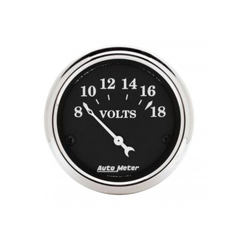 AUTOMETER GAUGE 2-1/16" VOLTMETER,8-18V,AIR-CORE,OLD TYME BLACK # 1791