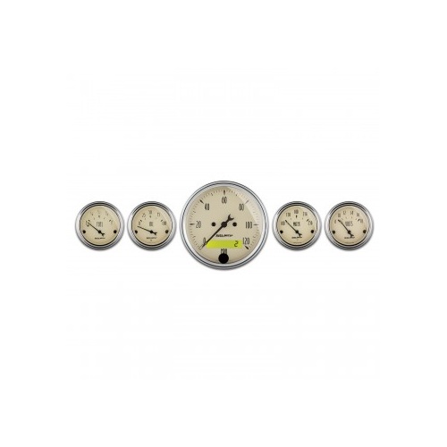 AUTOMETER 5 PC GAUGE KIT,3-1/8" & 2-1/16",ELECTRIC SPEEDOMETER,ANTIQUE BEIGE # 1809