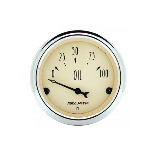 AUTOMETER GAUGE 2-1/16" OIL PRESSURE,0-100 PSI,AIR-CORE,AIR-CORE,ANTIQUE BEIGE # 1827