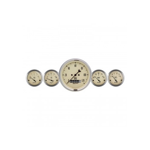 AUTOMETER 5 PC GAUGE KIT,3-3/8" & 2-1/16",ELECTRIC SPEEDOMETER,ANTIQUE BEIGE # 1840