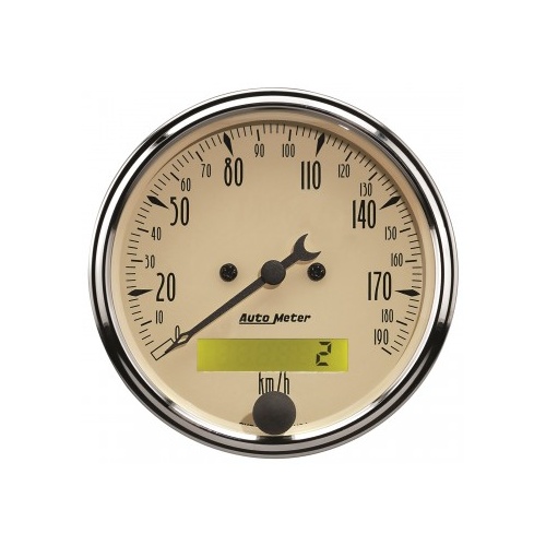 AUTOMETER GAUGE 3-1/8" SPEEDOMETER,0-190 KM/H,ELECTRIC,ANTIQUE BEIGE # 1887-M
