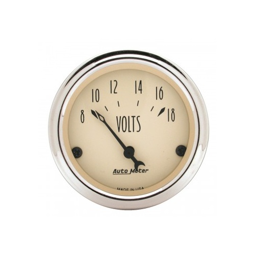 AUTOMETER GAUGE 2-1/16" VOLTMETER,8-18V,ANTIQUE BEIGE # 1891