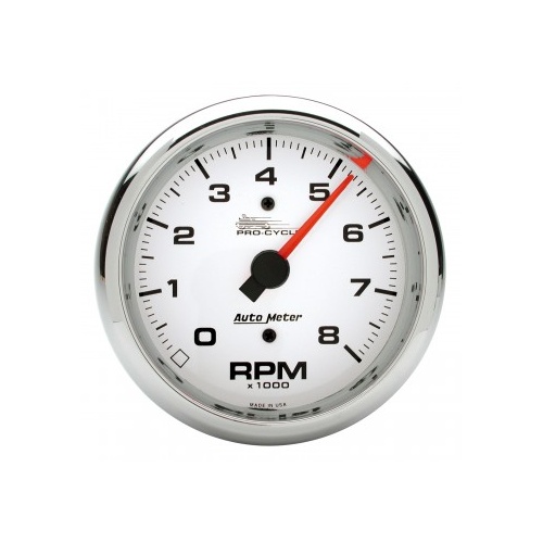 AUTOMETER GAUGE 3-3/8" TACHOMETER,0-8,000 RPM,WHITE,PRO-CYCLE # 19301