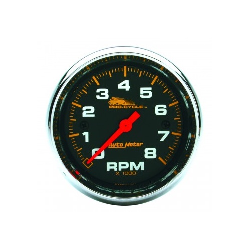 AUTOMETER GAUGE 2-5/8" TACHOMETER,0-8,000 RPM,BLACK W/ CHROME BEZEL,PRO-CYCLE # 19304