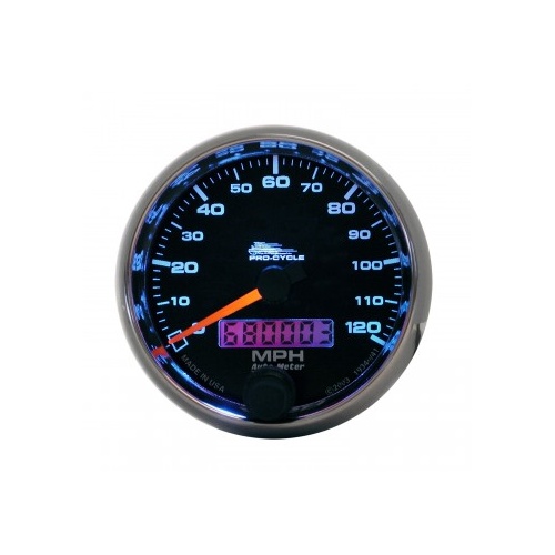 AUTOMETER GAUGE 2-5/8" SPEEDOMETER,0-120 MPH,ELECTRIC,BLACK,PRO-CYCLE # 19340
