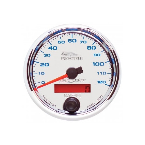 AUTOMETER GAUGE 2-5/8" SPEEDOMETER,0-120 MPH,ELECTRIC,CHROME,PRO-CYCLE # 19342