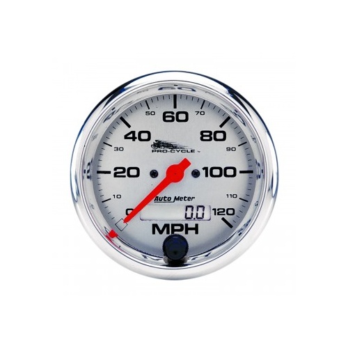 AUTOMETER GAUGE 3-3/4" SPEEDOMETER,0-120 MPH,ELECTRIC,SILVER,PRO-CYCLE # 19352