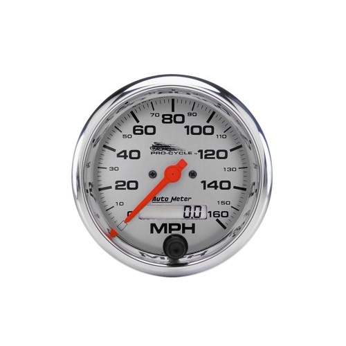 AUTOMETER GAUGE 3-3/4" SPEEDOMETER,0-160 MPH,ELECTRIC,SILVER,PRO-CYCLE # 19356