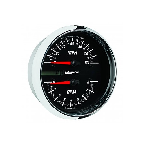 AUTOMETER GAUGE 5" DIRECT FIT TACHOMETER/SPEEDOMETER COMBO,8K RPM/120 MPH,ELECTRIC,BLACK,PRO-CYCLE # 19466