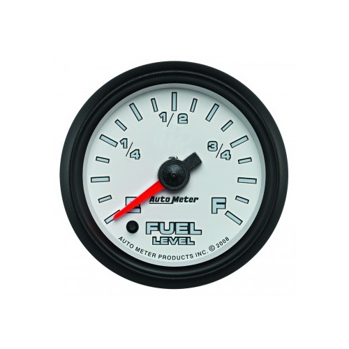 AUTOMETER GAUGE 2-1/16" FUEL LEVEL,PROGRAMMABLE 0-280 ?,STEPPER MOTOR,WHITE/BLACK,PRO-CYCLE # 19509