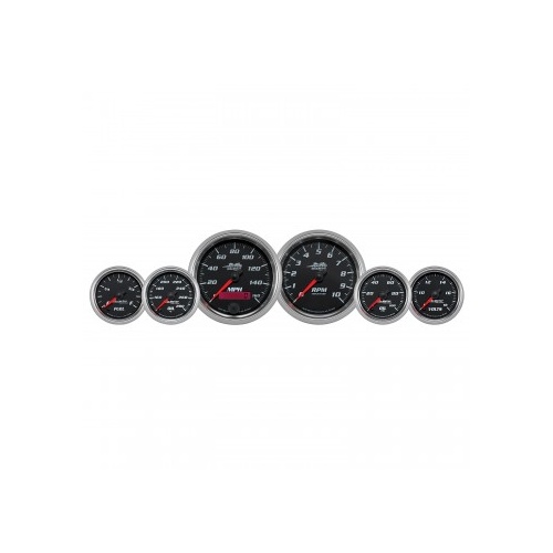 AUTOMETER GAUGE 6 PIECE BAGGER KIT,160 MPH/0-10,000 RPM/100 PSI/140-280F/8-18V/280?E-0?F,BLACK/BRIGHT ANODIZED,PRO-CYCLE # 19601