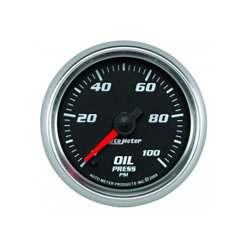 AUTOMETER GAUGE 2-1/16" OIL PRESSURE,0-100 PSI,STEPPER MOTOR,BLACK/BRIGHT ANODIZED,PRO-CYCLE # 19652