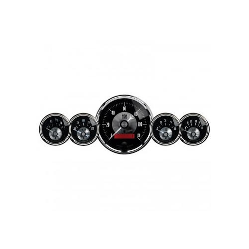 AUTOMETER GAUGE 5 PC. GAUGE KIT,3-3/8" & 2-1/16",ELECTRIC SPEEDO W/LCD ODO,PRESTIGE BLK. DIAMOND # 2001