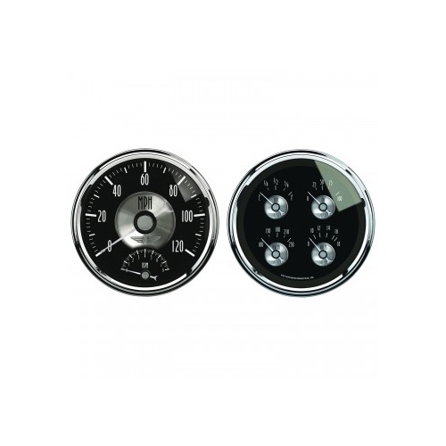 AUTOMETER GAUGE 2 PC. GAUGE KIT,5" QUAD & TACH/SPEEDO,ELECTRIC,240-33 ?,PRESTIGE BLK. DIAMOND # 2005