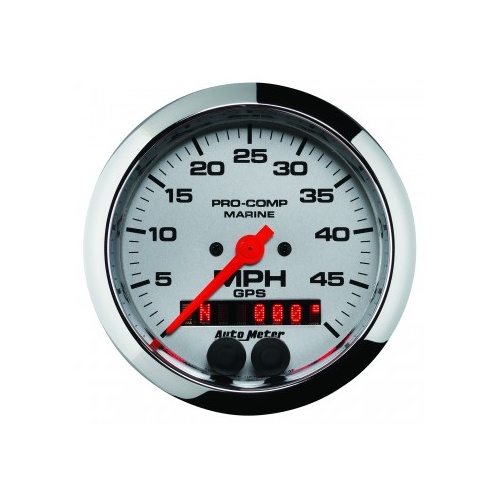AUTOMETER GAUGE 3-3/8" GPS SPEEDOMETER,0-50 MPH,MARINE CHROME # 200635-35