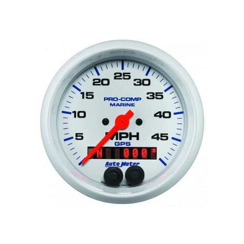 AUTOMETER GAUGE 3-3/8" GPS SPEEDOMETER,0-50 MPH,MARINE WHITE # 200635