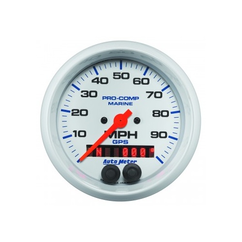 AUTOMETER GAUGE 3-3/8" GPS SPEEDOMETER,0-100 MPH,MARINE WHITE # 200636