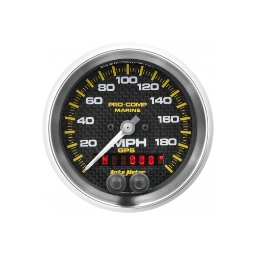 AUTOMETER GAUGE 3-3/8" GPS SPEEDOMETER,0-200 MPH,MARINE CARBON FIBER # 200639-40