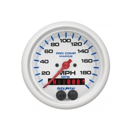 AUTOMETER GAUGE 3-3/8" GPS SPEEDOMETER,0-200 MPH,MARINE WHITE # 200639