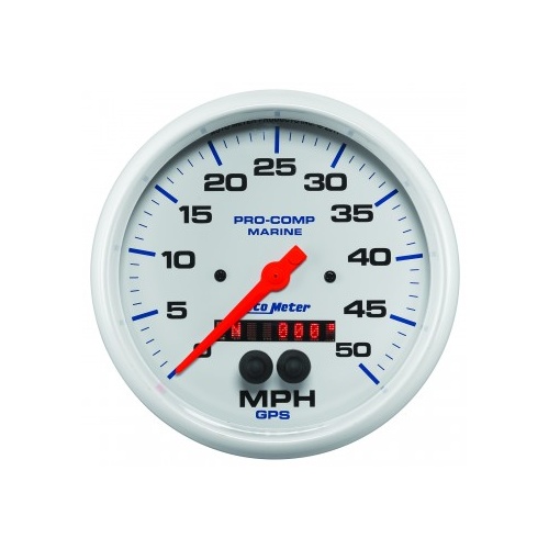 AUTOMETER GAUGE 5" GPS SPEEDOMETER,0-50 MPH,MARINE WHITE # 200644