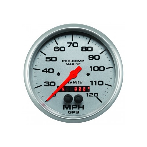 AUTOMETER GAUGE 5" GPS SPEEDOMETER,0-120 MPH,MARINE SILVER # 200646-33