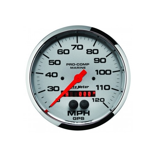 AUTOMETER GAUGE 5" GPS SPEEDOMETER,0-120 MPH,MARINE CHROME # 200646-35