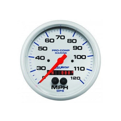 AUTOMETER GAUGE 5" GPS SPEEDOMETER,0-120 MPH,MARINE WHITE # 200646