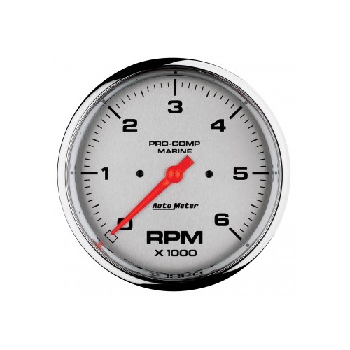 AUTOMETER GAUGE 5" IN-DASH TACHOMETER,0-6,000 RPM,MARINE CHROME # 200750-35