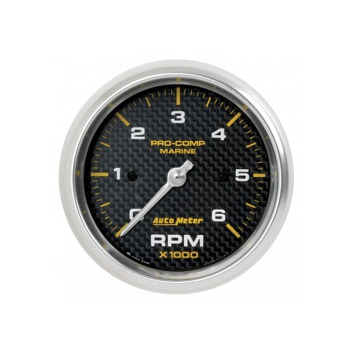 AUTOMETER GAUGE 3-3/8" IN-DASH TACHOMETER,0-6,000 RPM,MARINE CARBON FIBER # 200752-40