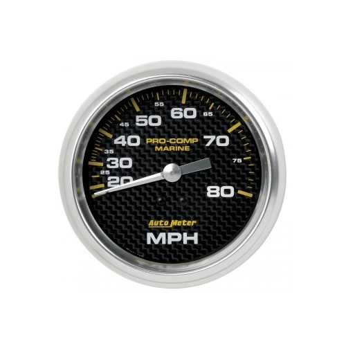 AUTOMETER GAUGE 3-3/8" MECHANICAL SPEEDOMETER,0-80 MPH,MARINE CARBON FIBER # 200753-40