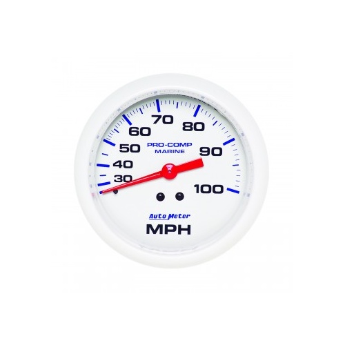 AUTOMETER GAUGE 3-3/8" MECHANICAL SPEEDOMETER,0-100 MPH,MARINE WHITE # 200754