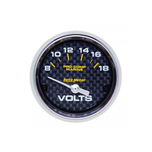 AUTOMETER GAUGE 2-1/16" VOLTMETER,8-18V,AIR-CORE,MARINE CARBON FIBER # 200756-40