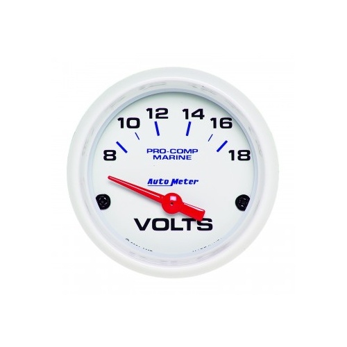 AUTOMETER GAUGE 2-1/16" VOLTMETER,8-18V,AIR-CORE,MARINE WHITE # 200756