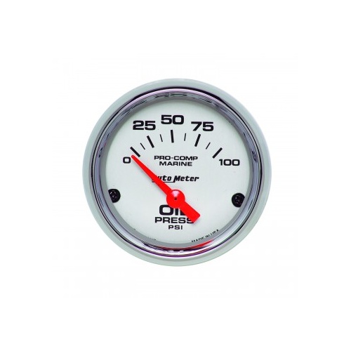 AUTOMETER GAUGE 2-1/16" OIL PRESSURE,0-100 PSI,AIR-CORE,AIR-CORE,MARINE CHROME # 200758-35