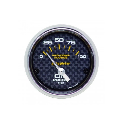 GAUGE 2-1/16" OIL PRESSURE,0-100 PSI,AIR-CORE,AIR-CORE,MARINE CARBON FIBER # 200758-40