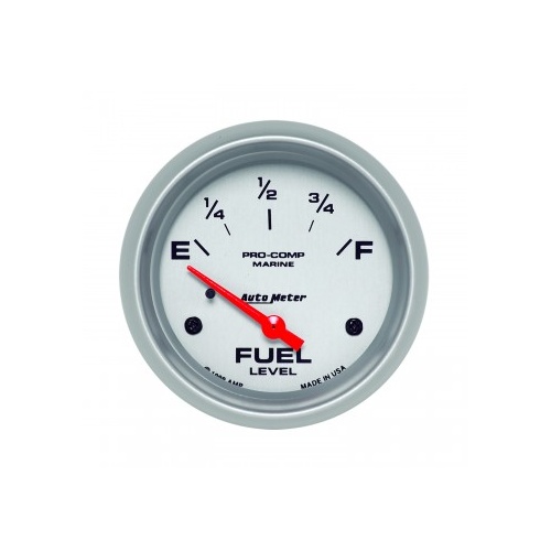 AUTOMETER GAUGE 2-5/8" FUEL LEVEL,240-33 ?,AIR-CORE,MARINE SILVER # 200761-33
