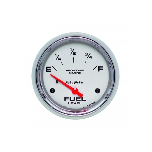AUTOMETER GAUGE 2-5/8" FUEL LEVEL,240-33 ?,AIR-CORE,MARINE CHROME # 200761-35
