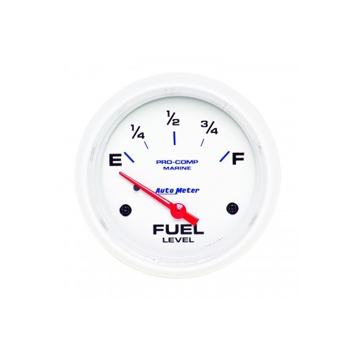AUTOMETER GAUGE 2-5/8" FUEL LEVEL,240-33 ?,AIR-CORE,MARINE WHITE # 200761