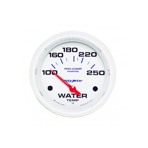 AUTOMETER GAUGE 2-5/8" WATER TEMPERATURE,100-250F,AIR-CORE,MARINE WHITE # 200763