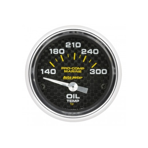 AUTOMETER GAUGE 2-1/16" OIL TEMPERATURE,140-300F,AIR-CORE,MARINE CARBON FIBER # 200764-40