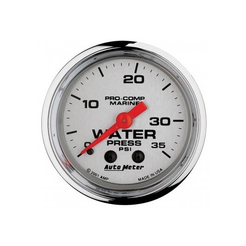 AUTOMETER GAUGE 2-1/16" WATER PRESSURE,0-35 PSI,MECHANICAL,MARINE CHROME # 200772-35